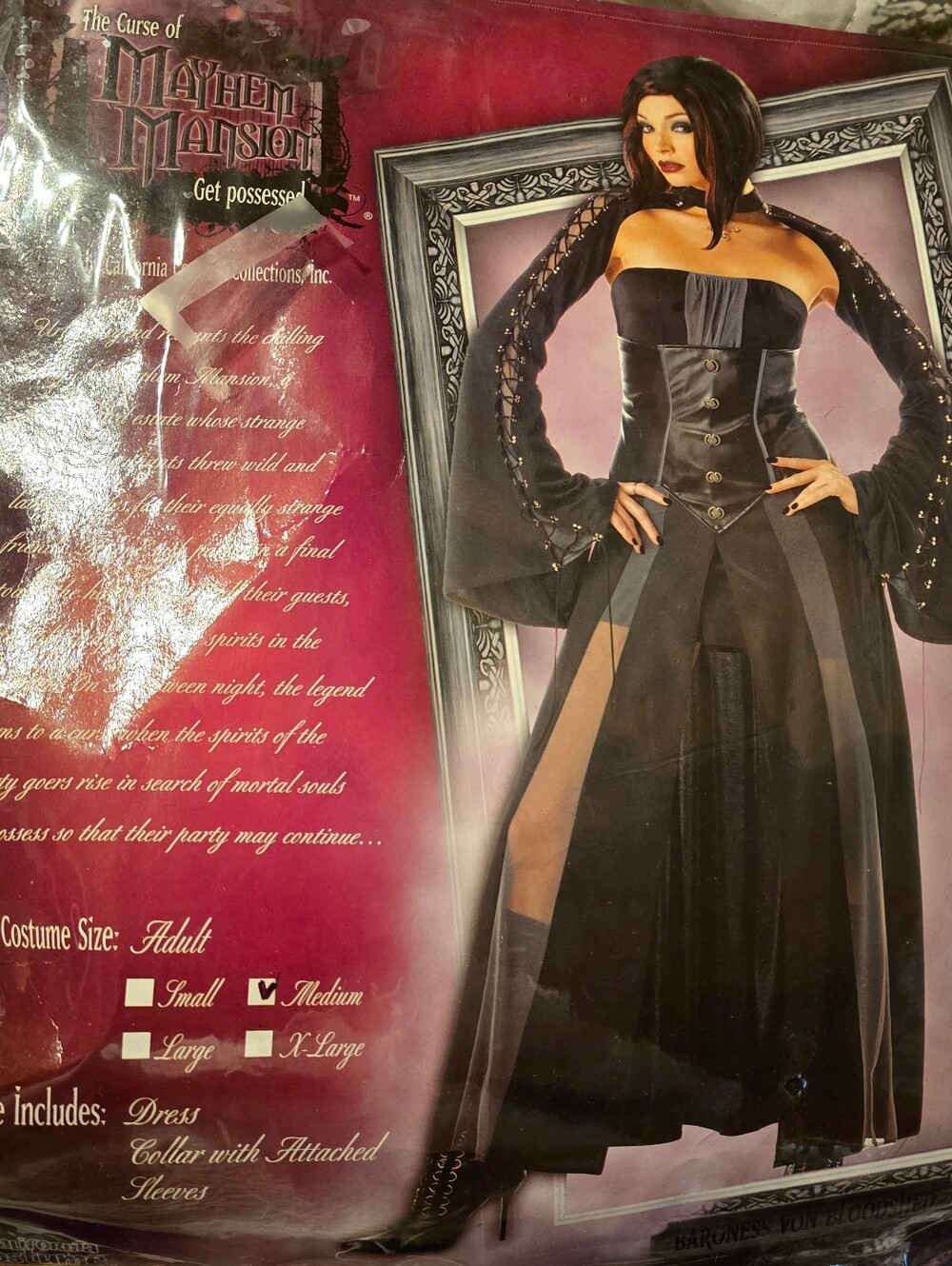 Source Unknown Black Gothic Maxi Dress with Detached Lace-Up Sleeves
